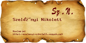Szelényi Nikolett névjegykártya