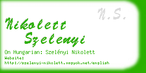 nikolett szelenyi business card