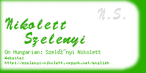 nikolett szelenyi business card